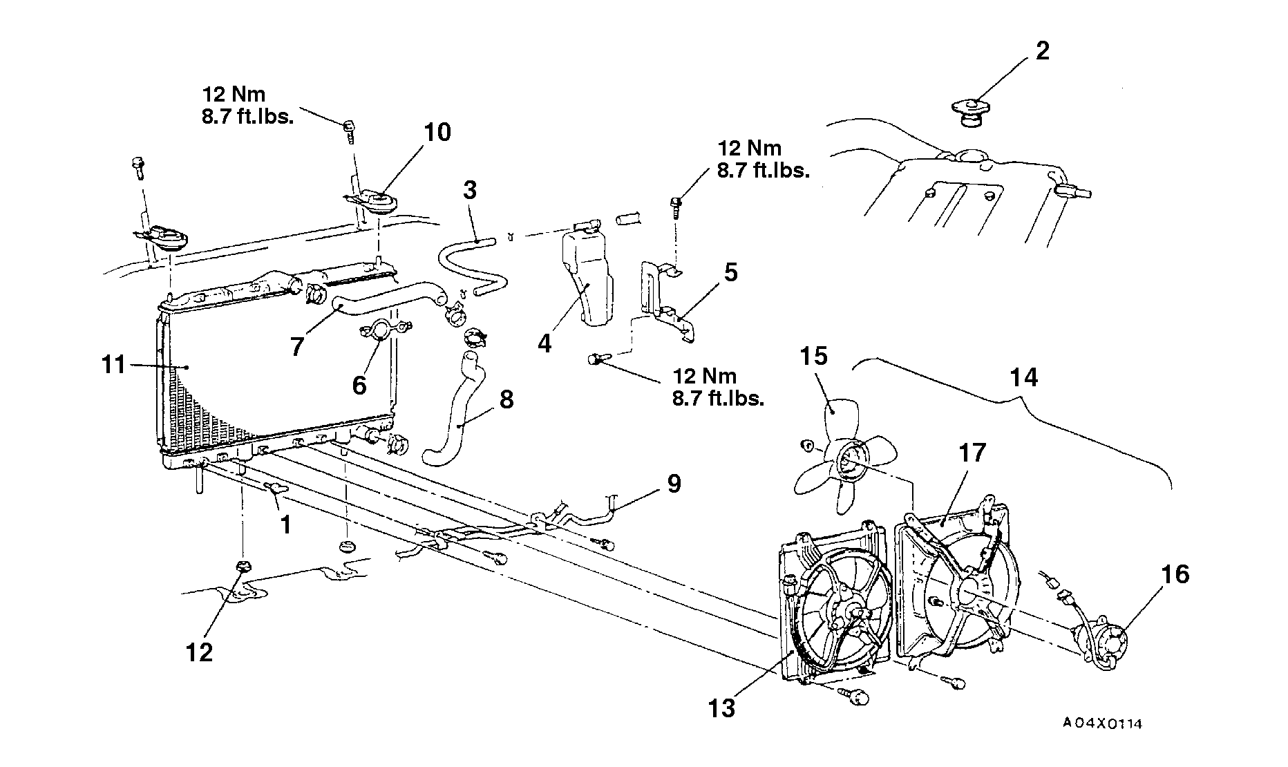Fa20dit Radiator Location (1C20F001)14-RADIATOR REMOVAL AND INSTALLATION