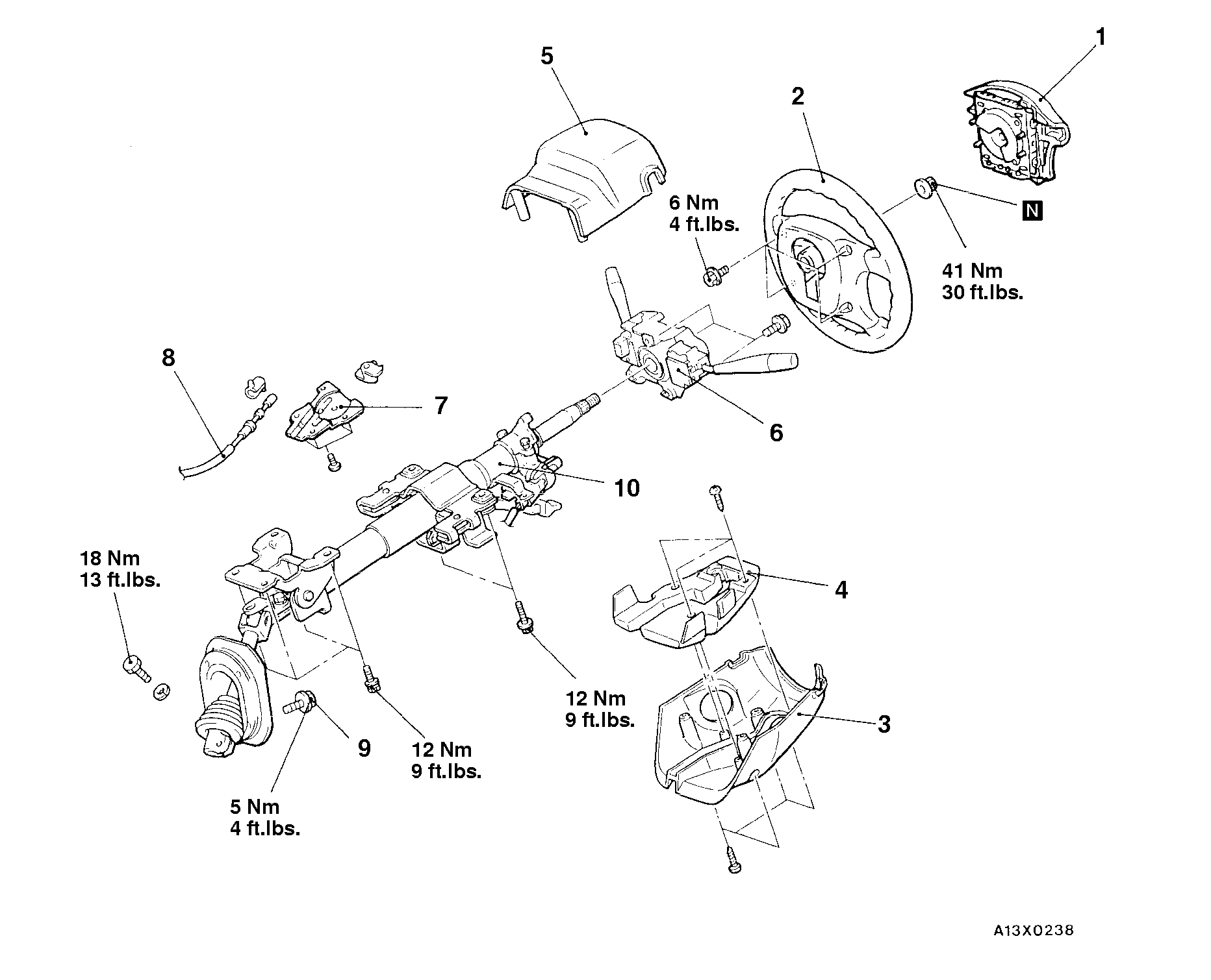 37STEERING WHEEL AND SHAFT ASSEMBLY REMOVAL AND INSTALLATION