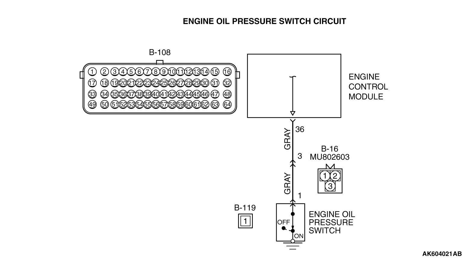 engine oil pressure switch circuit