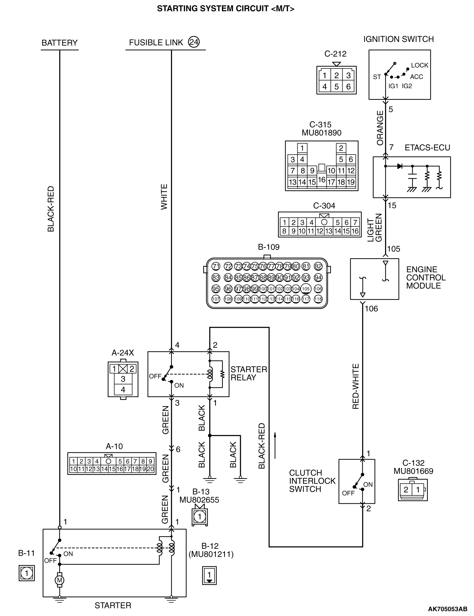 13C-IGNITION SWITCH - ST SYSTEM