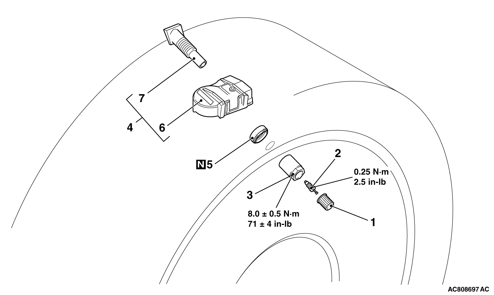 42BTPMS TRANSMITTER REMOVAL AND INSTALLATION