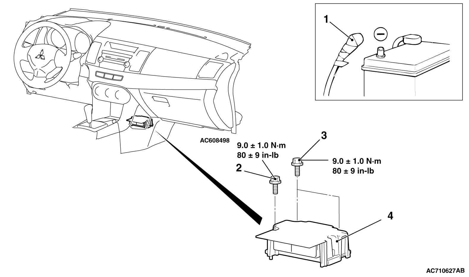 52BSRS CONTROL UNIT (SRSECU) REMOVAL AND INSTALLATION