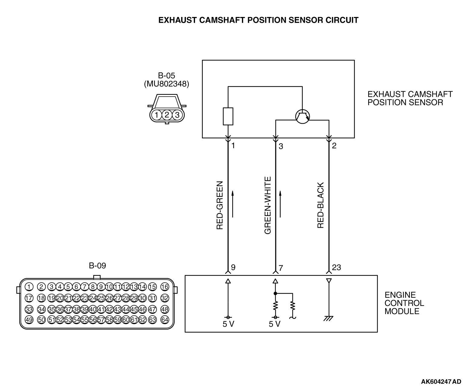 13A-DTC P0365: Exhaust Camshaft Position Sensor Circuit