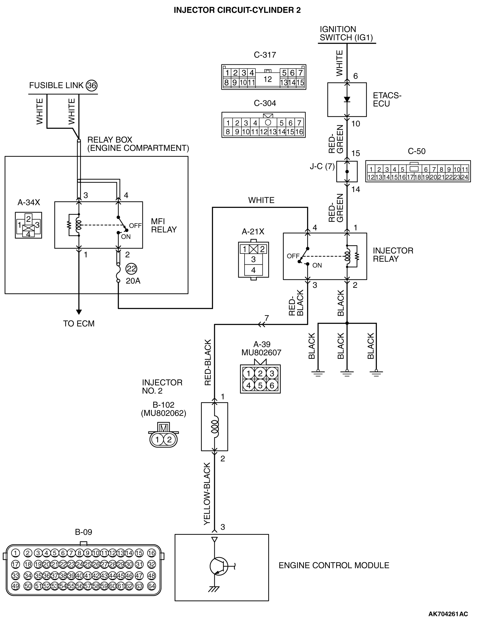 13A-DTC P0202: Injector Circuit-Cylinder 2