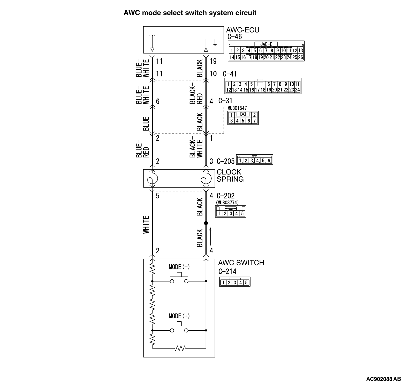 22ADTC C1613 SAWC MODE SELECT SWITCH SYSTEM (STUCK)