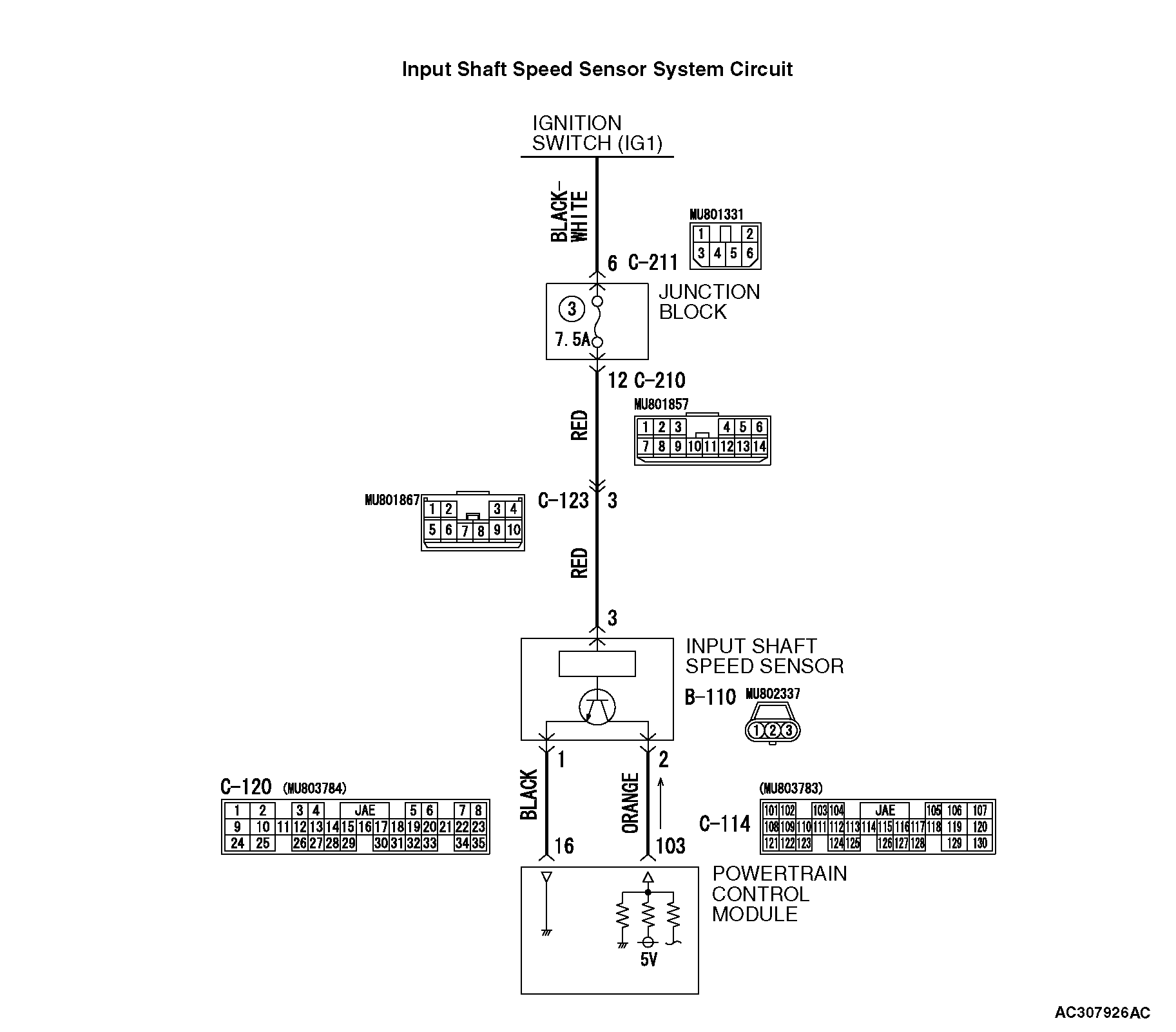 23-DTC 22 INPUT SHAFT SPEED SENSOR SYSTEM 23-DTC 22 INPUT SHAFT SPEED SENSOR SYSTEM