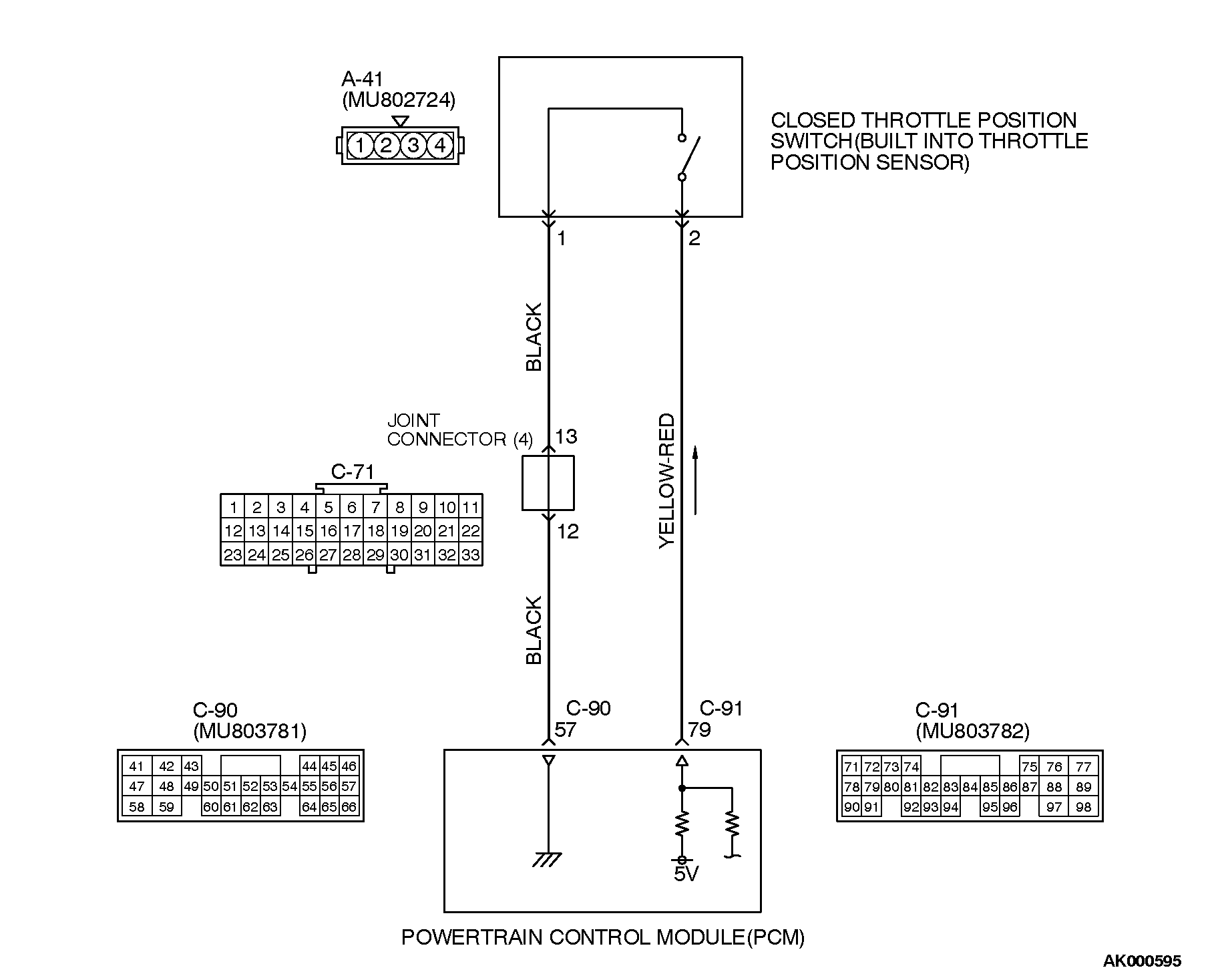 13P0510CLOSED THROTTLE POSITION SWITCH MALFUNCTION