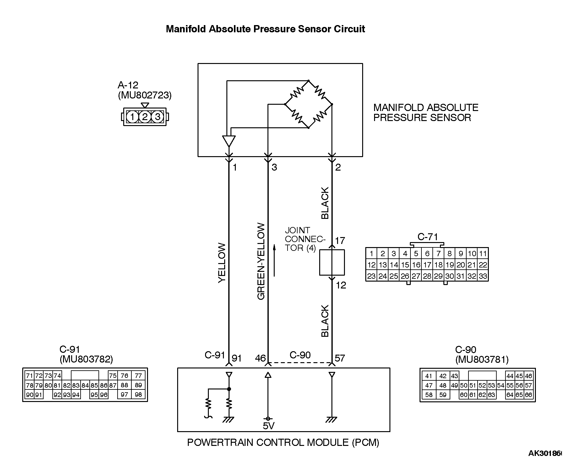 13DTC P0107 Manifold Absolute Pressure Circuit Low Input