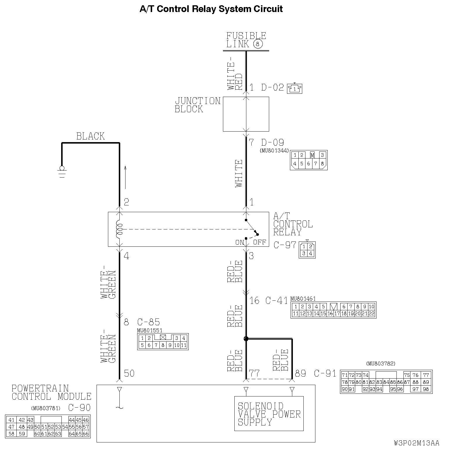 23DTC 54 A/T CONTROL RELAY SYSTEM
