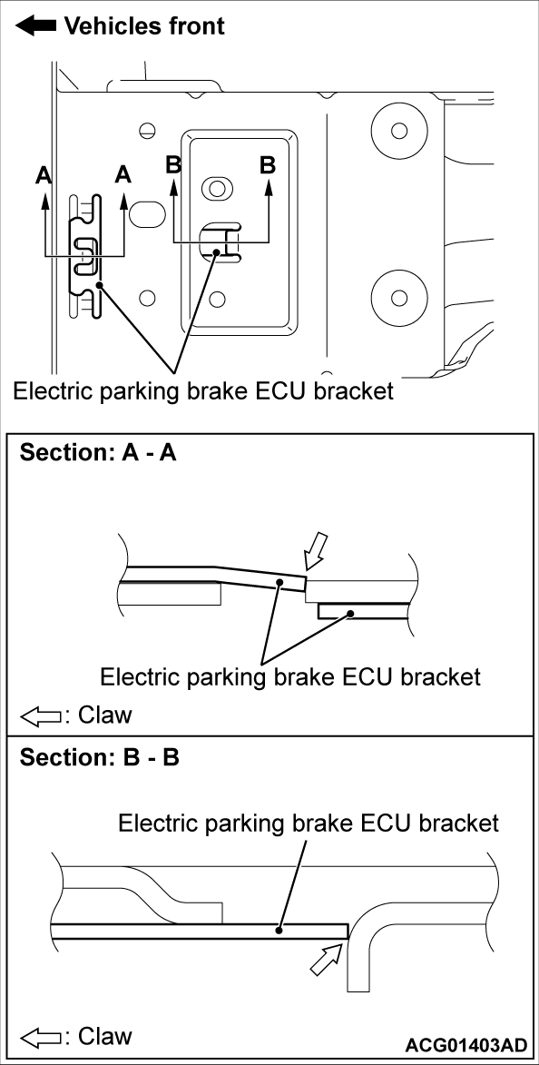 36 ELECTRIC PARKING BRAKE ECU REMOVAL AND INSTALLATION