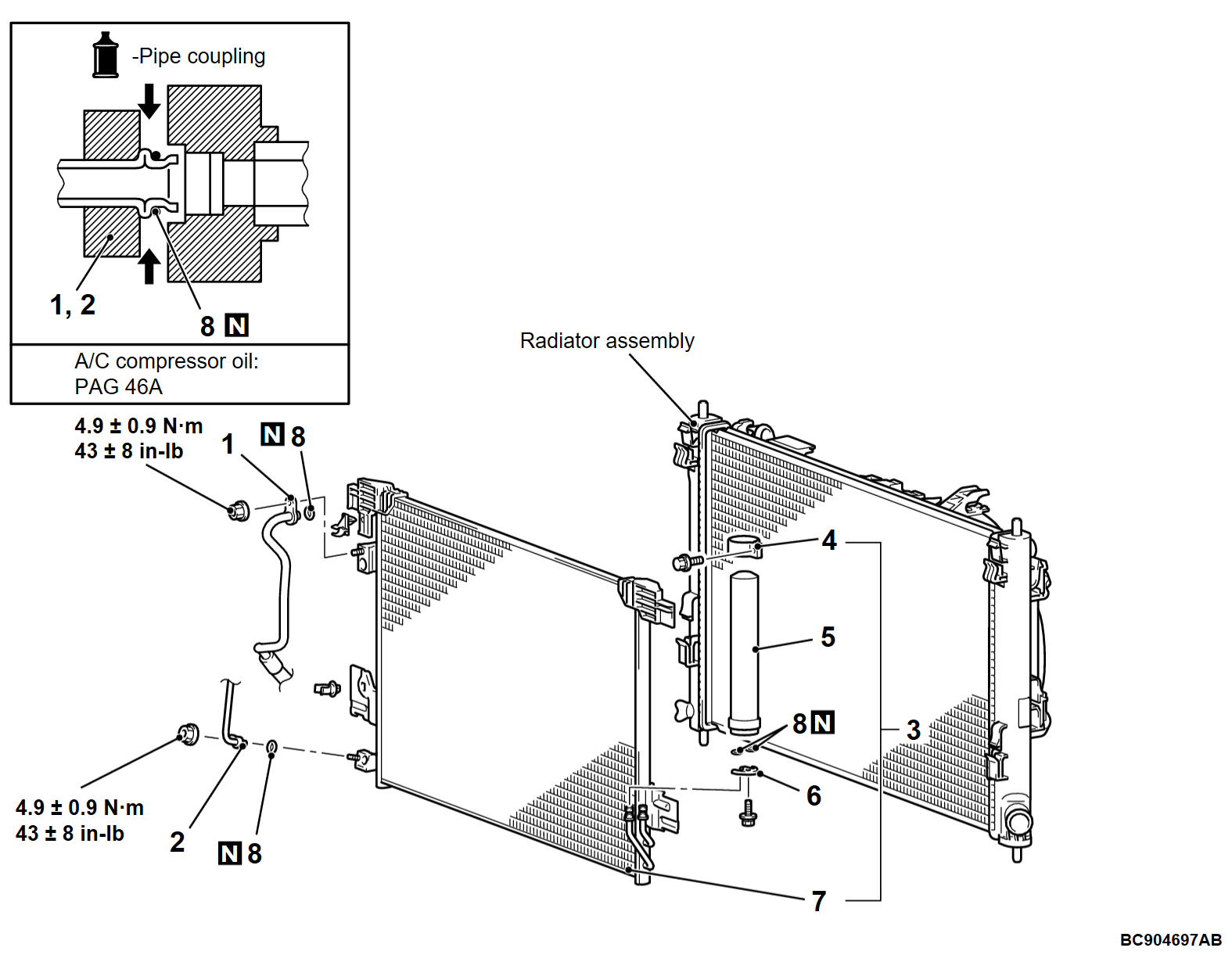 55A-CONDENSER ASSEMBLY REMOVAL AND INSTALLATION